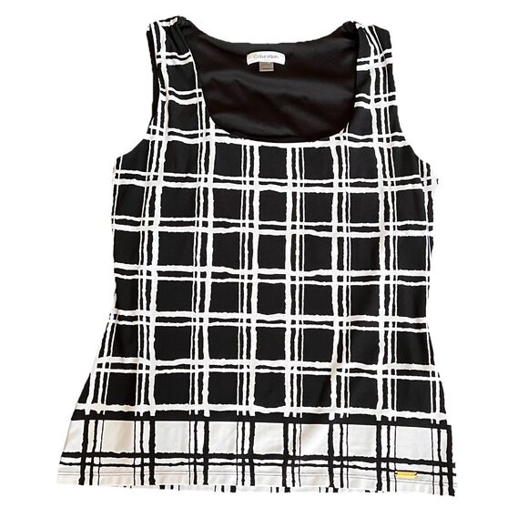 Peach Tops - Calvin Klein Black White Tank Top Cami Women’s‎ M